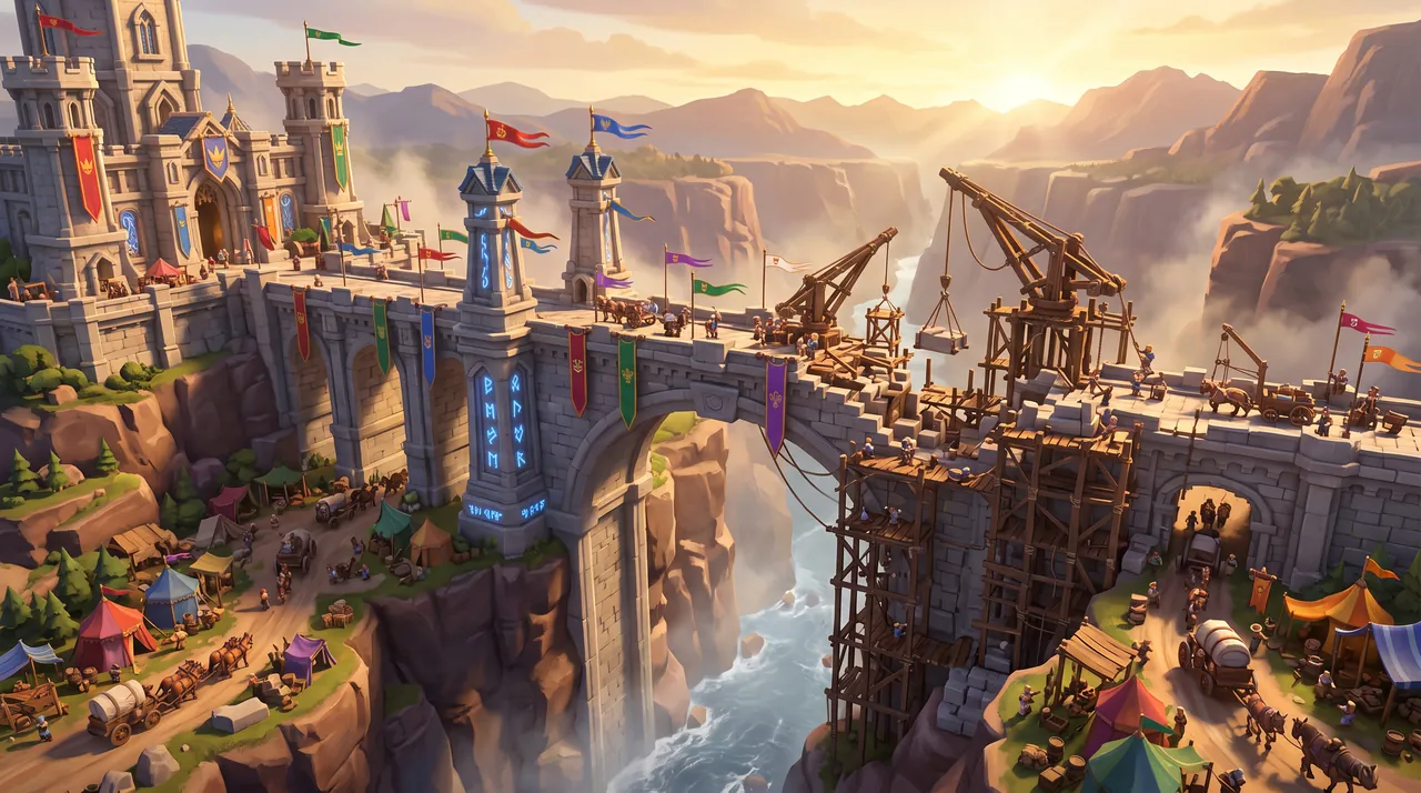 The Bridge of Seven Crowns under construction